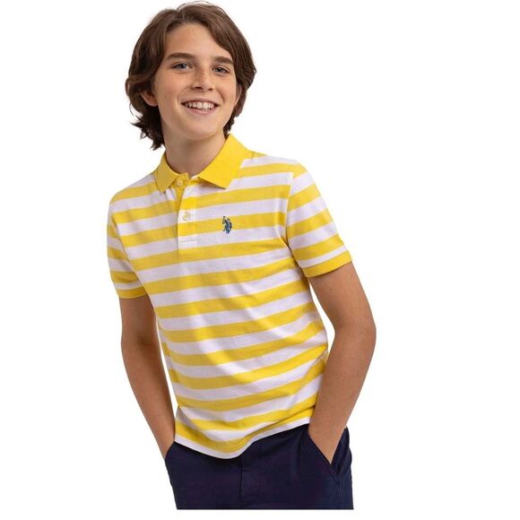 NWT Boys Polo Shirt Striped Size Large 10/ 12 - Picture 1 of 5